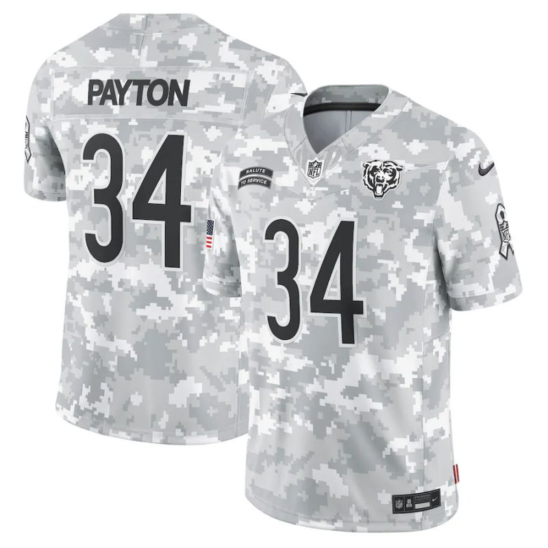 Men Chicago Bears #34 Payton Nike Arctic Camo 2024 Salute to Service Limited NFL Jersey